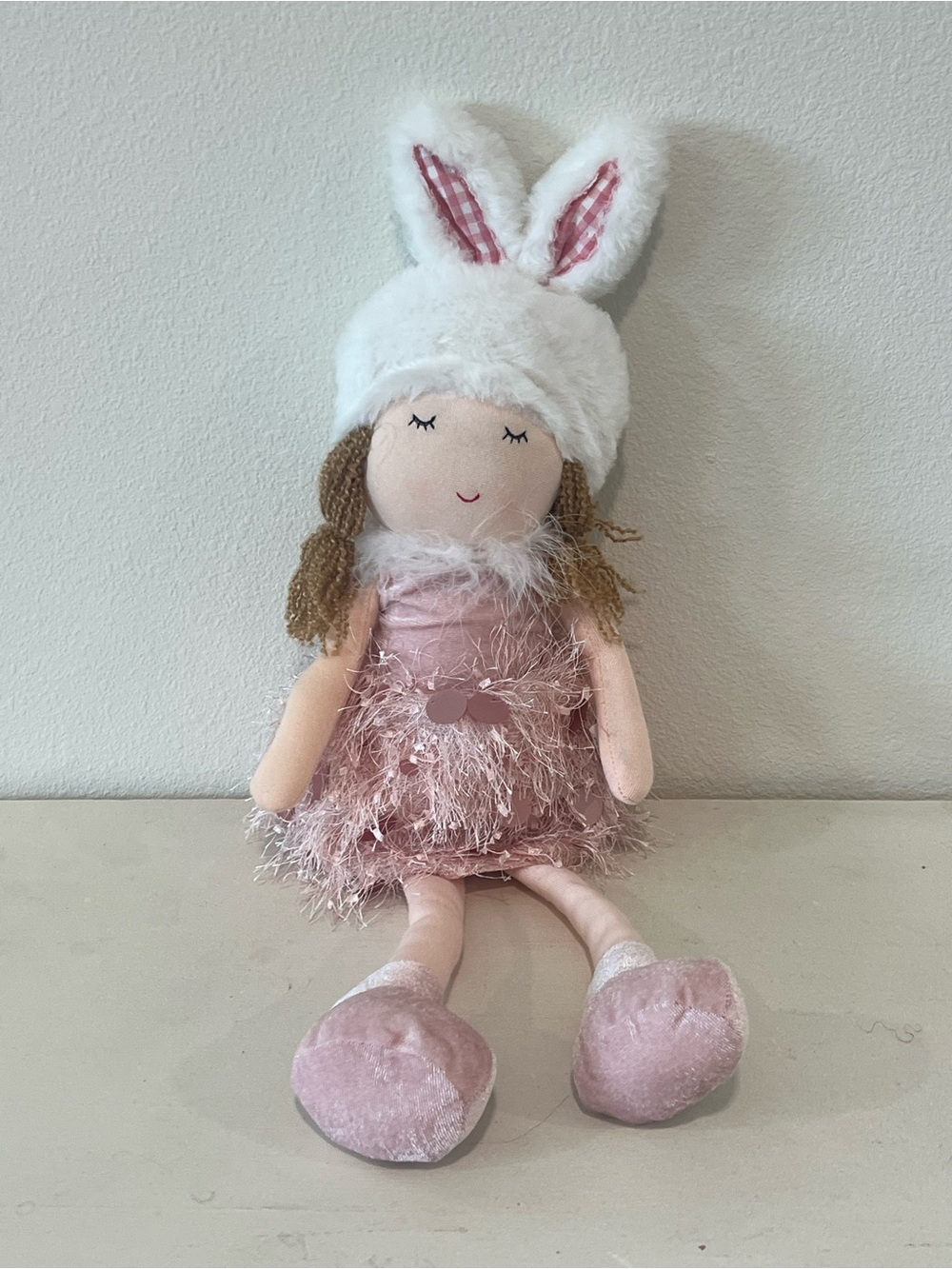 Jolie Fleur 22” Ballerina Easter Bunny doll shelf sitter